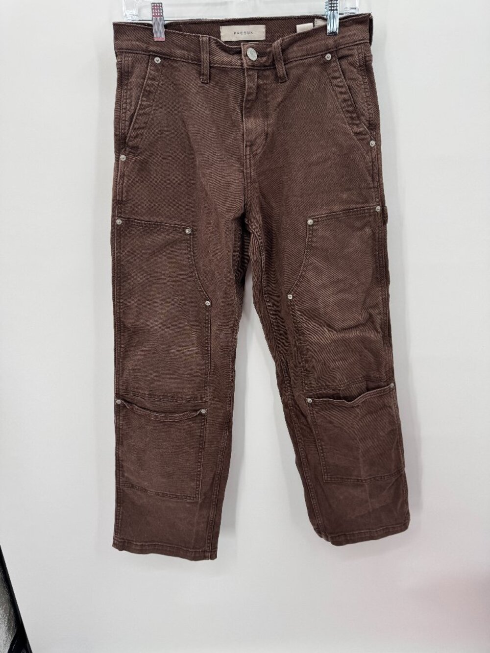 Pacsun Brown Double Knee Carpenter Pants Workwear Canvas Size 28x30